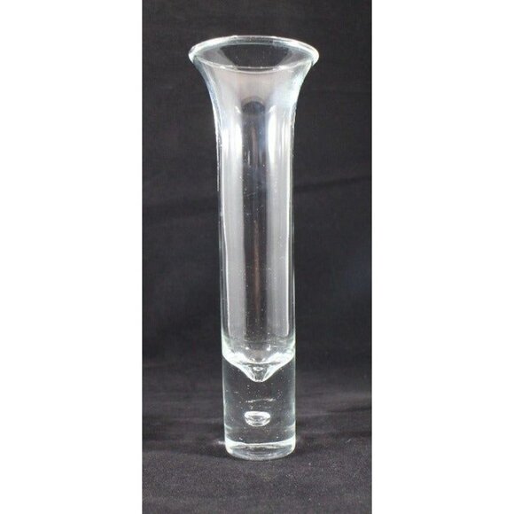 Crown Corning Art Glass Horizon Bud Vase Bubble Base Clear Flute 8” Australia - Picture 1 of 3